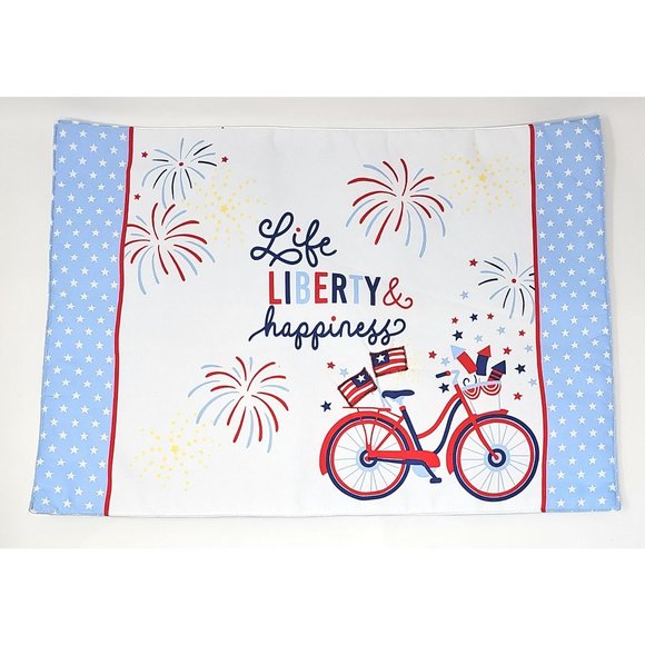 Patriotic Life Liberty and Happiness Fabric Placemats (Set of 4) - Picture 2 of 3